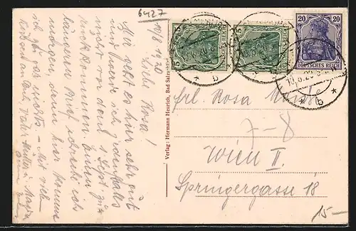 AK Bad Salzschlirf, Badehof mit Goldfischteich