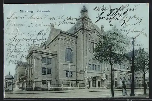 AK Nürnberg, Strasse am Gebäude des Kulturvereins