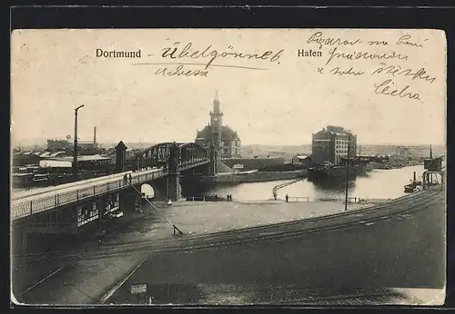 AK Dortmund, Brücke am Hafen