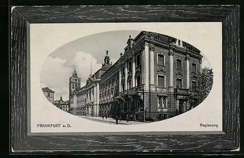 AK Frankfurt a. O., Teilansicht des Regierungsgebäudes