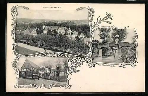 AK Ostritz i. Sa., Kloster Marienthal, Gasthaus Klosterschänke, Alte Kloserbrücke