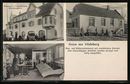 AK Vilsbiburg, Bau- & Möbelschreinerei Georg Wittmann, Wohnhaus des Schreinermeisters, Werkstatt