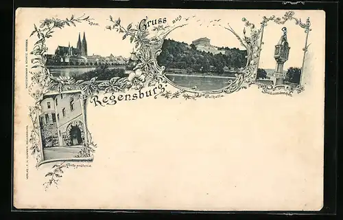 AK Regensburg, Porta prätoria, Valhalla, Brückenmännchen