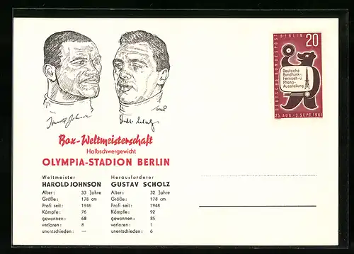 AK Berlin, Box-Weltmeisterschaft im Olympia-Stadion, Harold Johnson gegen Gustav Bubi Scholz 1962