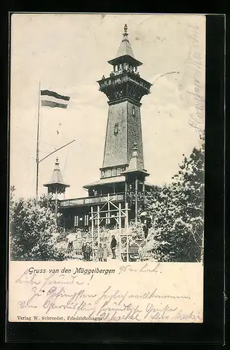 AK Berlin-Köpenick, Müggelturm auf den Müggelbergen