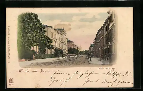 AK Bonn, Coblenzerstrasse mit Bäumen