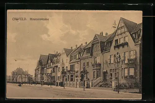 AK Crefeld, Moerserstrasse mit Bäumen