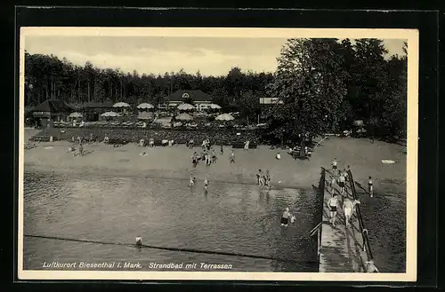 AK Biesenthal i. Mark, Strandbad mit Terrassen