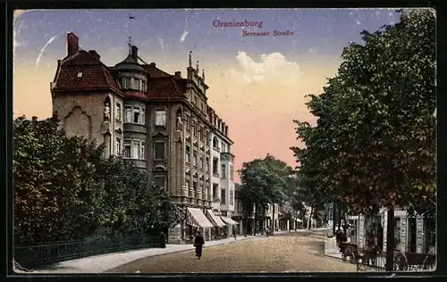 AK Oranienburg, Blick in die Bernauer Strasse