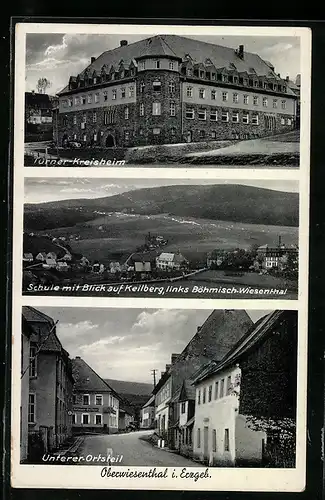 AK Oberwiesenthal i. Erzgeb., Turner-Kreisheim, Strasse im unteren Ortsteil