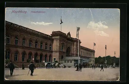 AK Magdeburg, Ansicht vom Hauptbahnhof