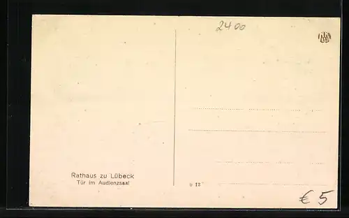 AK Lübeck, Rathaus, Tür im Audienzsaal