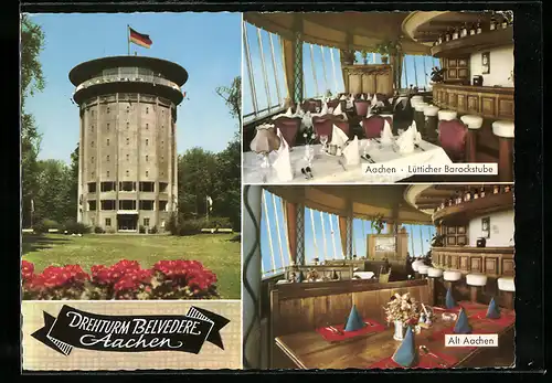 AK Aachen, Cafe im Drehturm Belvedere, Auf dem Lousberg