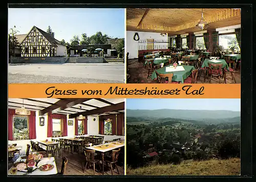 AK Mittershausen, Panorama & Gaststätte Mittershäuser Tal mit Speiseraum