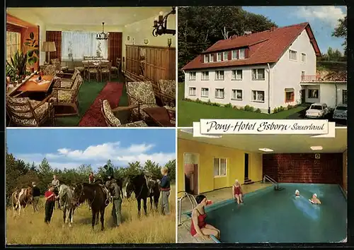 AK Eisborn /Sauerland, Pony-Hotel Gasthof zur Post