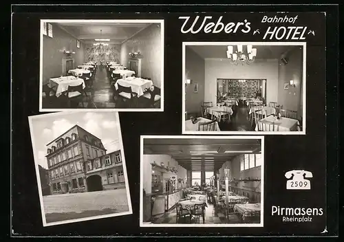 AK Pirmasens, Weber`s Bahnhof Hotel