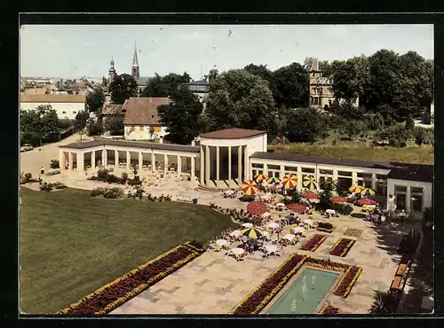 AK Bergzabern /Pfalz, Kurpark-Cafe aus der Vogelschau