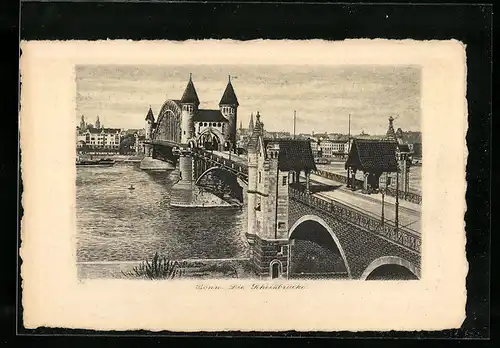 AK Bonn, Die Rheinbrücke