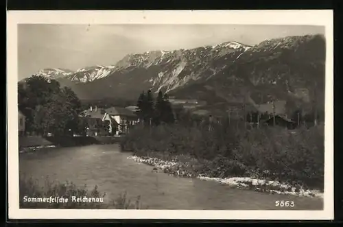 AK Reichenau, Teilansicht mit Fluss