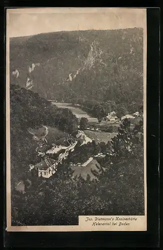 AK Helenental bei Baden, Jos. Dietmann`s Krainerhütte, Panorama