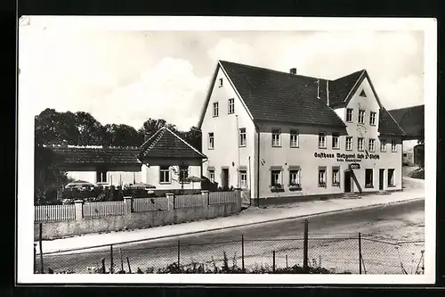 AK Strassdorf, Gasthaus u. Metzgerei zum Hirsch der Gebr. Baumhauer