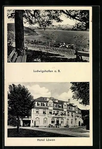 AK Ludwigshafen a. B., Hotel Löwen, Ortspartie