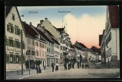 AK Stockach, Hauptstrasse mit Gasthof zum Löwen