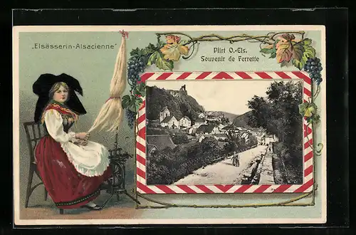 Präge-AK Pfirt, Souvenir de Ferrette