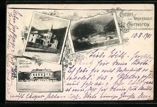 AK Gutenstein, Hotel zur Weintraube, Totalansicht aus der Vogelschau