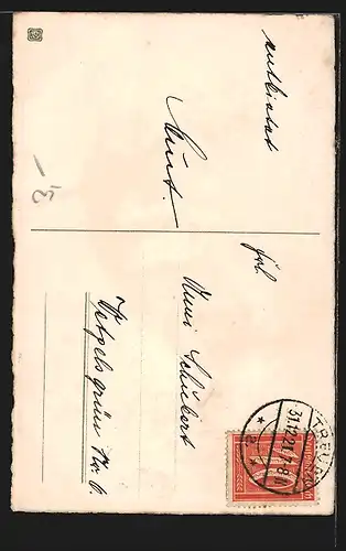 AK Kinder im Schnee auf einem Schlitten