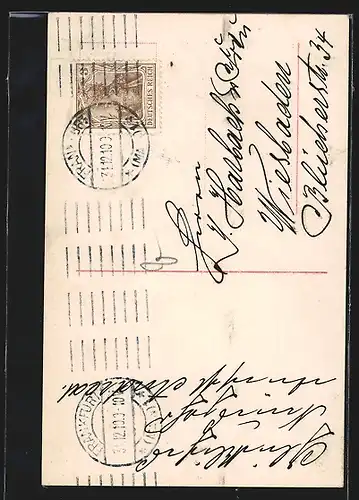 AK Dame mit Schlitten, Studiokulisse