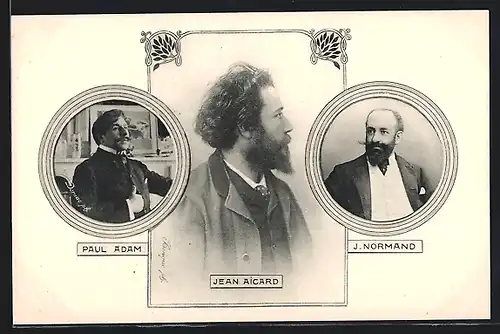 AK Porträtbild von Paul Adam, Kean Aicard und J. Normand