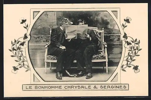 AK Le Bonhomme Chrysale & Sergines, Dichter im Portrait
