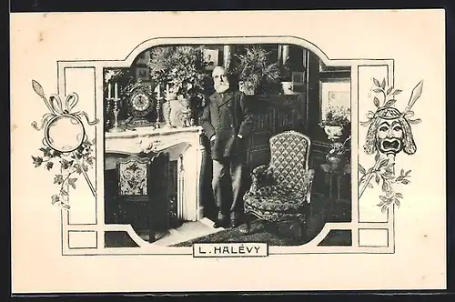 AK L. Halévy, Portrait des Autors daheim