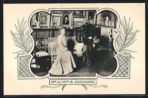 AK Mr. et Mme A. Dorchain, die Dichter im Portrait