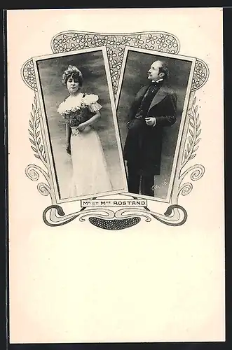 AK Mr et Mme Rostand, Portrait des Autorenpaares