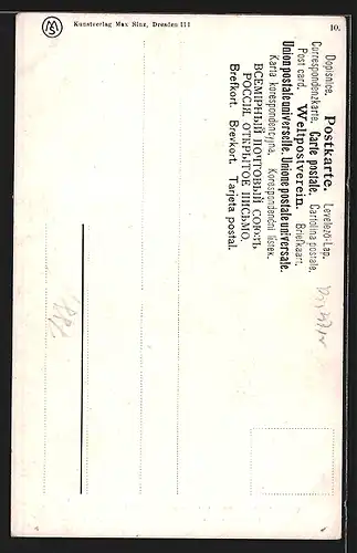 AK Victor von Scheffel, Portrait mit Fliege