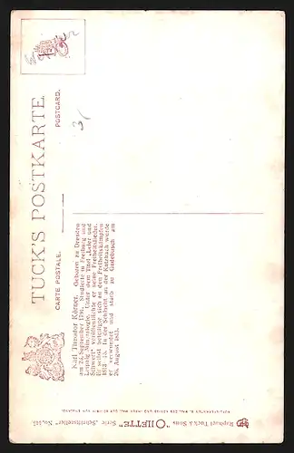 AK Karl Theodor Körner, Portrait