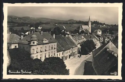 AK Windisch Feistritz, Teilansicht mit Strasse und Kirche