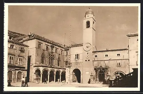 AK Dubrovnik, Blick auf die Stadtuhr