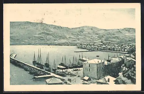 AK Baska na Krku, Ortsansicht mit Hafen