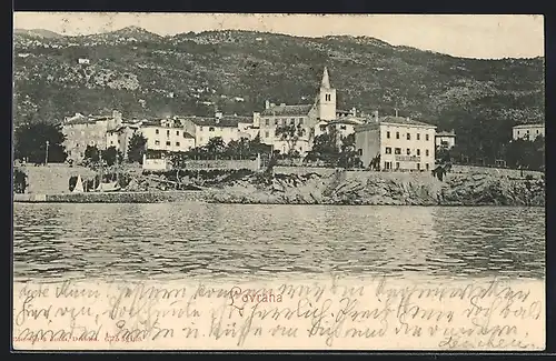 AK Lovrana, Blick zum Ort