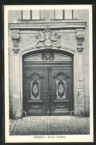 AK Ansbach, Portal mit Wappen