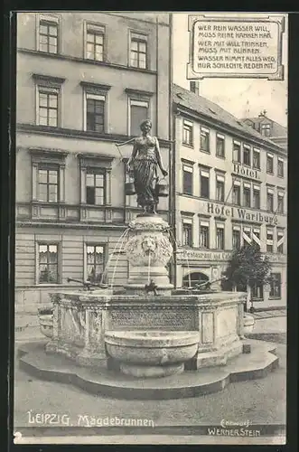 AK Leipzig, Partie am Mägdebrunnen