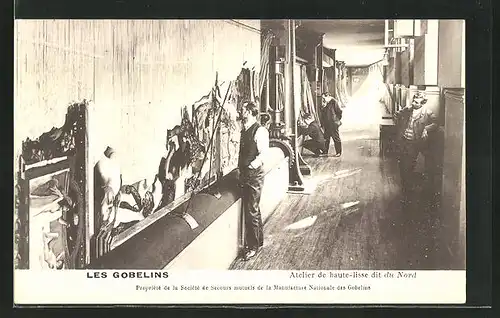 AK Les Gobelins, Atelier de haute-lisse, dit du Nord, Teppichweber