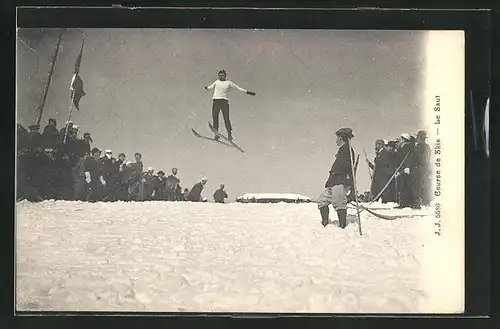 AK Skispringer beim Sprung von der Schanze