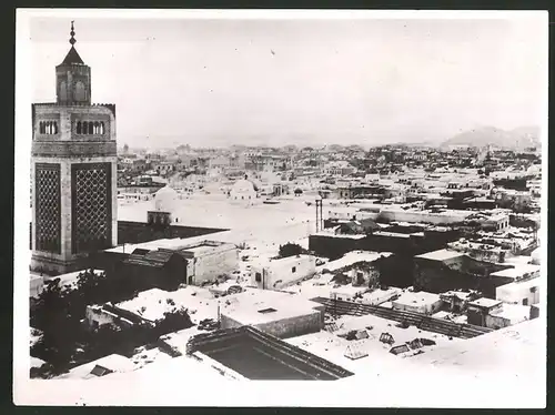Fotografie Ansicht Tunis, Panorama der Stadt mit Blick zum Golf von Tunis 1939