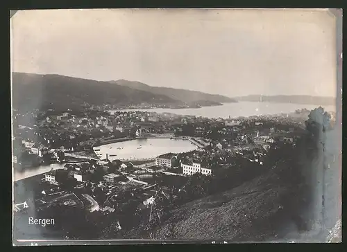 Fotografie Ansicht Bergen, Pamorama der Stadt
