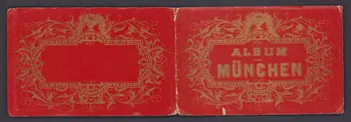 Leporello-Album München, Totalansicht, Nationalmuseum, Resident vom Schlossgarten aus, Glyptothek, Wittelsbacher Palais