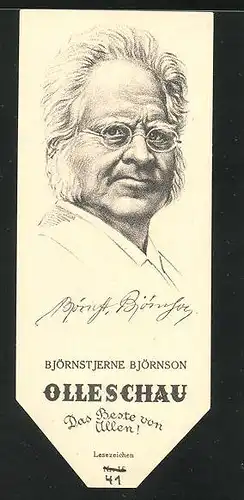 Lesezeichen Olleschau Nr. 15, Portrait Björnstjerne Björnson